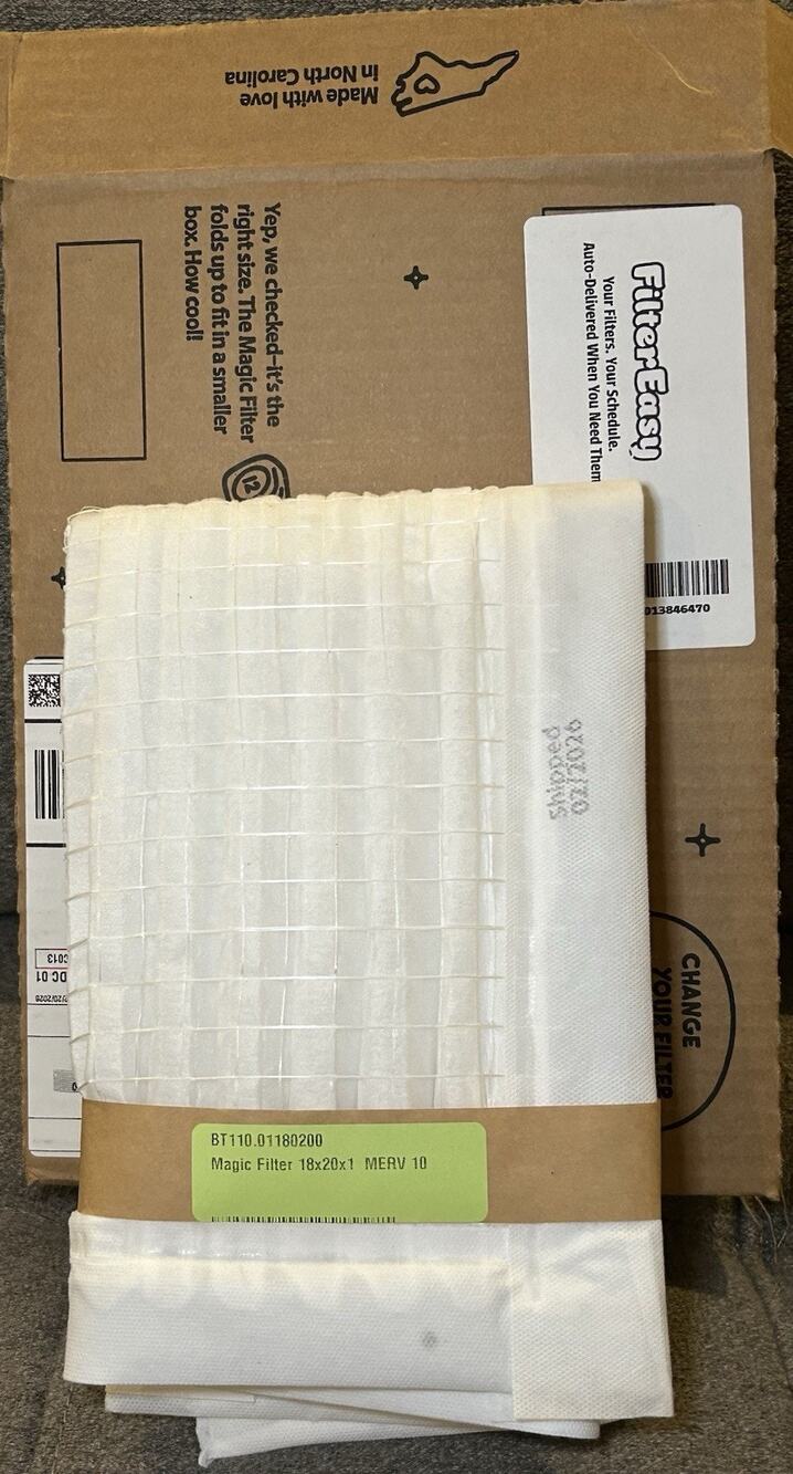 NIB FilterEasy Magic HVAC Filter 18 x 20 x 1 MERV 10